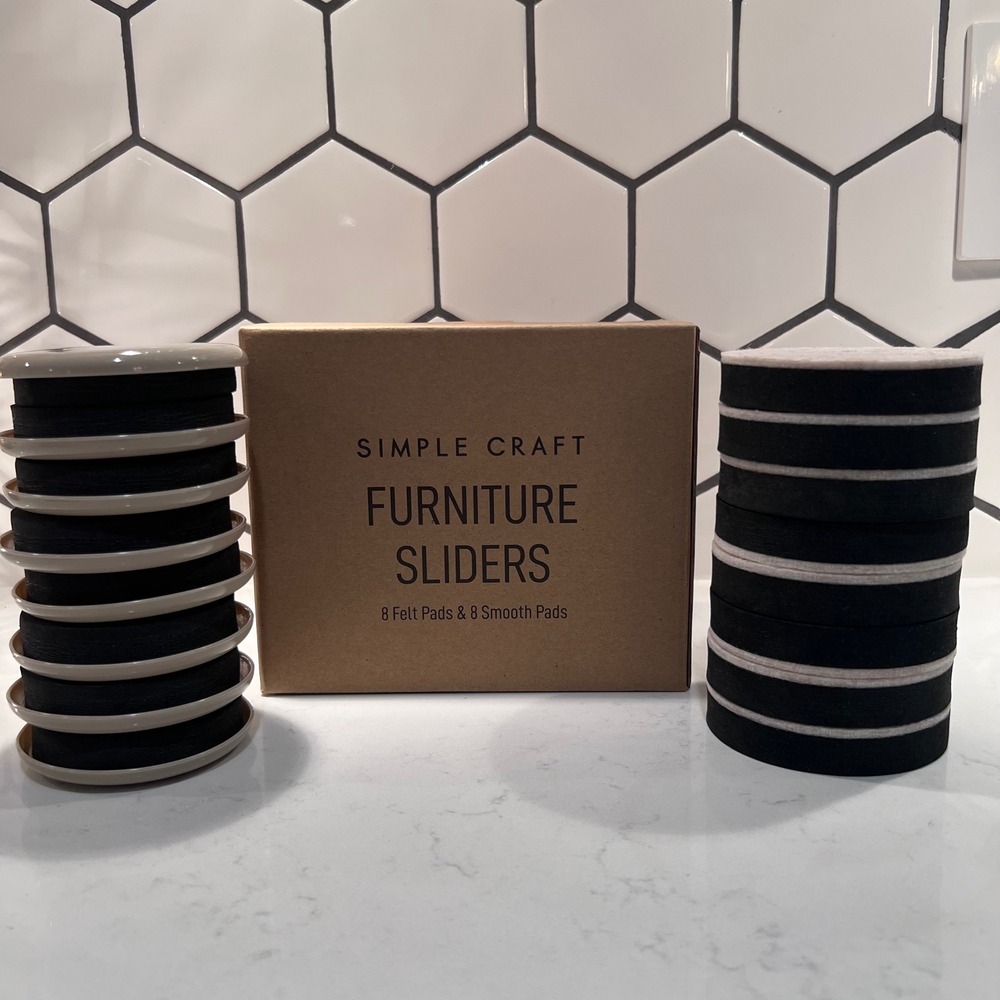Simple Craft 16‎ Piece Furniture Sliders NEW 8 Felt/8 Smooth Plastic Easy Moving